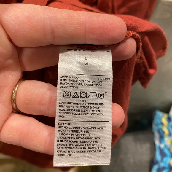 Women’s Old Navy Peasant Blouse Rust Color  Size Large - Picture 4 of 4